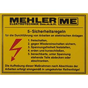 Aufkleber mit 5 Sicherheitsregeln 100x70mm - SI-REGELN