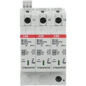 Überspannungsableiter für Energietechnik/Stromversorgung - OVR T2 3L 20-275 P TS QS SPD Typ 2 für 230/400V TN-C - 2CTB803873R3500