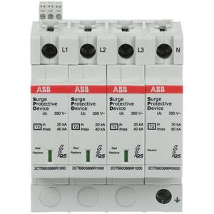 Überspannungsableiter für Energietechnik/Stromversorgung - OVR T2 3N 40-350 P TS QS SPD Typ 2 für 230/400V TT-3Ph. + TN-S - 2CTB803983R0500