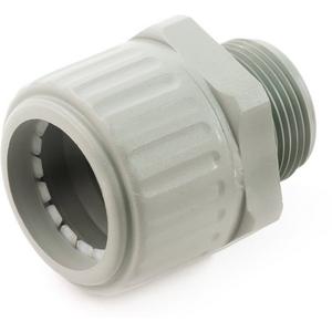 Kunststoff-Wellschlauch-Verschraubung - Gerade Verschraubung Flex Schutzsch halogenfrei nicht flammverbreitend grau - 012710