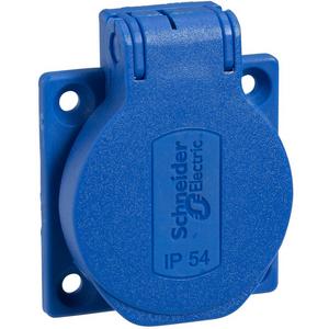 SCHUKO-Anbausteckdose - Schukosteckdose blau 2-polig+E 10 bis 16A 250 V für DE IP54 50 x 50 mm - PKS51B