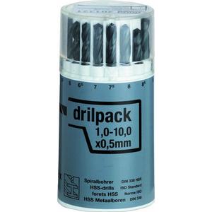 Bohrer-Set - Spiralbohrer-Sortiment 19 Bohrer rollgewalzt HSS nach DIN 338 1-10 - 201320