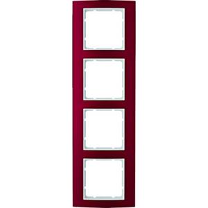 Abdeckrahmen - Rahmen Berker B.3 Alu rot/polarweiß - 10143022