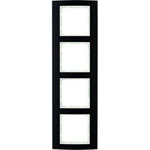 Abdeckrahmen - Rahmen Berker B.3 Alu,schwarz/polarweiß - 10143025