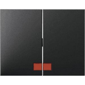 Abdeckung für Schalter, Taster, Dimmer, Jalousie - Wippen mit roter Linse Berker K.1 anthrazit matt - 14377006