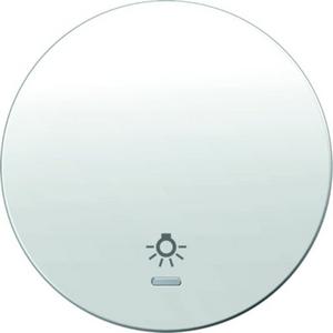Abdeckung für Schalter, Taster, Dimmer, Jalousie - Wippe mit klarer Linse und Aufdruck Symbol Licht Berker R.1/R.3 polarw - 16212079