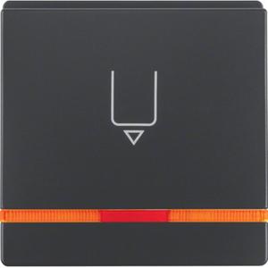 Abdeckung für Schalter, Taster, Dimmer, Jalousie - Hotelcard-Schaltaufsatz mit Aufdruck undoranger Linse Berker Q.1/Q.3 a - 16406086