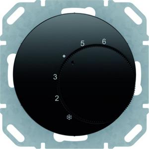 Raumtemperaturregler - Temperaturregler mit Wechsler und Zentralstück Berker R.1/R.3 schwarz, - 20262045