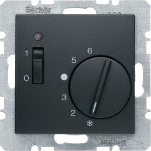 Raumtemperaturregler - Temperaturregler 24 V mit Öffner Zentralstück Wippschalter und LED B - 20311606