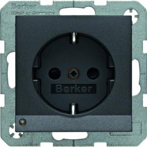 Steckdose - Steckdose SCHUKO mit LED-Orientierungslicht Berker B.3/B.7 anthrazit, - 41091606