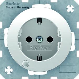 Steckdose - Steckdose SCHUKO mit Kontroll-LED BerkerR.1/R.3 polarweiß glänzend - 41102089