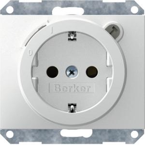 Steckdose - Steckdose SCHUKO mit FI-Schutzschalter Berker K.1 polarweiß glänzend - 47087009