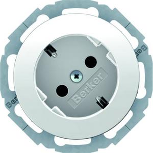 Steckdose - Steckdose SCHUKO 45° Berker R.1/R.3 polarweiß glänzend - 47272089