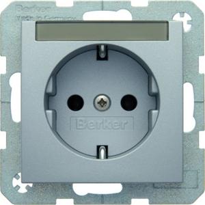 Steckdose - Steckdose SCHUKO mit Beschriftungsfeld Berker B.7 alu matt - 47501404