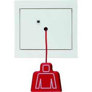 Behindertenelement für Installationsschalterprogramme - Zugtaster mit Rahmen Berker K.1 polarweiß glänzend - 52027009