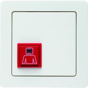 Behindertenelement für Installationsschalterprogramme - Ruftaster mit Rahmen Berker Q.1 polarweiß samt - 52066089