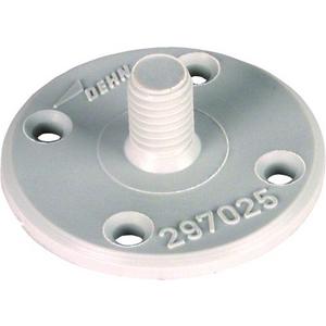 Zubehör für Erdung und Blitzschutz - Befestigungsplatte D 40mm Kunststoff mit Gewindebolzen M8 mit 4 Befür -Boh - 297025