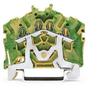 Schutzleiter-Reihenklemme - Schutzleiterklemme 5,2 mm Zugfeder Belegung PE grün - gelb - 2002-6407