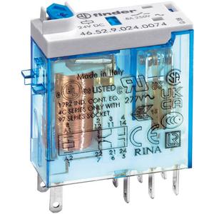 Schaltrelais - Miniaturrelais 2W / 8A / 24VDC Prüftaste + mech. Anzeige Serie 46 - 46.52.9.024.0040