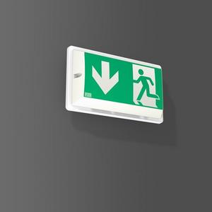 Einzelbatterieleuchten mit Selbsttest - Rettungswegleuchte VARIOPLAST I LED 3W IP54 3h Autotest mit Piktog. sw - 672126.003