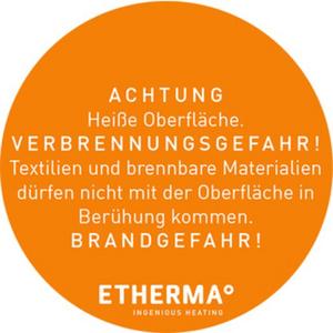 Montagehilfe Haustechnik - Aufkleber für LAVA Infrarotheizungen: Heiße Oberfläche - 39728