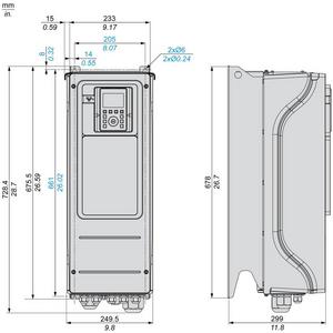 Frequenzumrichter =< 1 kV - ATV 950 Altivar Prozess 7,5 kW / 16,5 A / 400 V / IP55 mit Bedienteil - ATV950U75N4