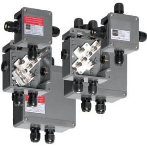 Klemmenkasten - Ex i Abzweigdose Reihe 8118 mit 4 Kabeleinführungen 85 x 85 x 55 mm - 133104