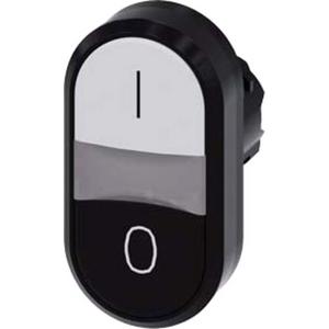 Frontelement für Drucktaster - Doppeldrucktaster 22mm rund KST weiß: I sw: O Druckknöpfe flach - 3SU1000-3AB61-0AK0