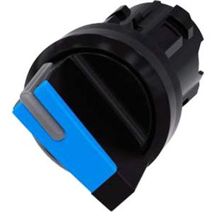 Frontelement für Wahlschalter - Knebelschalter beleuchtbar 22mm rund KST blau Knebel kurz 2 Schaltst. - 3SU1002-2BF50-0AA0