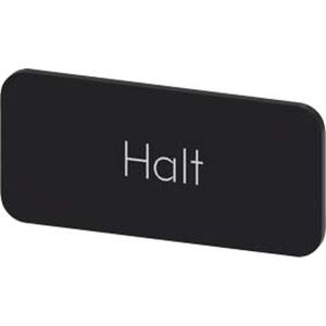 Bezeichnungsschild für Befehlsgeräte - Bezeichnungsschild für Schildgröße 12,5x27mm schwarz Beschrift. Halt - 3SU1900-0AC16-0AK0