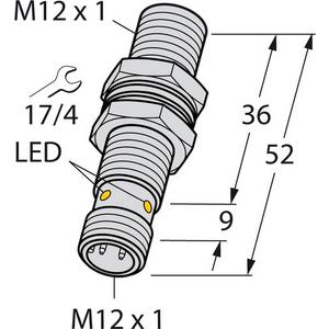 Induktiver Abstandssensor - Induktiver Sensor M12 Analogausgang sn = 2mm / M12-steckbar - T-15 35533