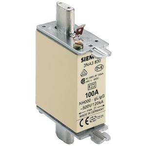 NH-Sicherungseinsatz - NH-Sicherungseinsatz gG mit Stirnkennmelder Gr.000 100A AC500V/DC250V - 3NA3830