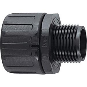 Kunststoff-Wellschlauch-Verschraubung - HelaGuard Non-Metallic Fitting HG11-S-M12 PA66 BK 10ST - 166-21021