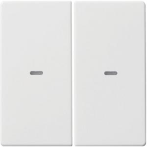 Abdeckung für Schalter, Taster, Dimmer, Jalousie - Abdeckung für Tastsensor-Modul 2-fach mit Linse Q.1/Q.3 polarweiß samt - 80960329