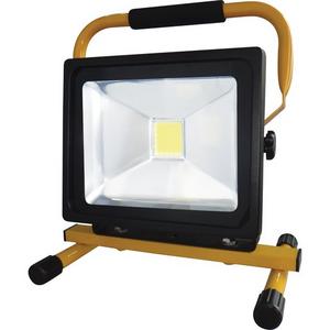Baustrahler - LED Strahler aufladbar 4200K 30W mit Ständer 2100 lm IP44 schwarz/gelb - 03343