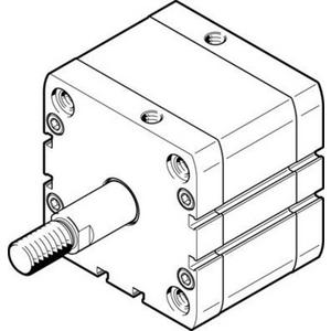 Pneumatische Kolbenstangenzylinder - ADN Kompaktzyl. Kolben-dm 80 mm / Hub 10 mm / P - Dämpfung - 536353