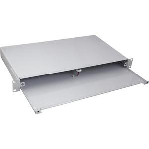 Patchpanel LWL - Spleißbox ohne Frontblende ausziehbar RAL9005 1HE - SB-A-SW