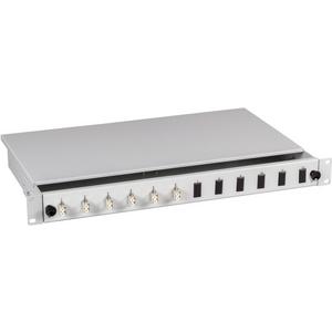 Patchpanel LWL - Spleißbox LC 50 / 125µ a. OM4 48 Pigtails abgesetzt / 24 Kupplungen - BA71902.48OM4
