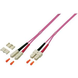 Patchkabel LWL - LWL Patchkabel Duplex Jumper SC / SC 50 / 125µ 1 m OM4 LSZH violett - O0318.1
