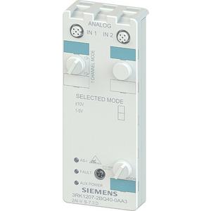 Feldbus, Dez. Peripherie - Analoges Ein-/Ausgangs-Modul - AS-I Kompaktmodul IP67 analog 2AE Zahlenformat S7 2xEinG.(M12) +/- 10 - 3RK1207-2BQ40-0AA3