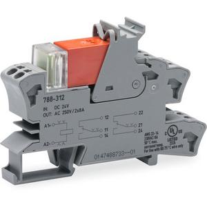 Schaltrelais - Relaismodul DC 24 V 2 Wechsler 8 A grau - 788-312