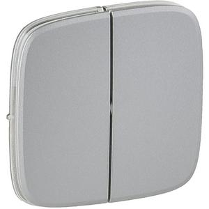 Abdeckung für Schalter, Taster, Dimmer, Jalousie - Wippe Serien- und Doppelwechselschalter Valena Allure Aluminium - 755027