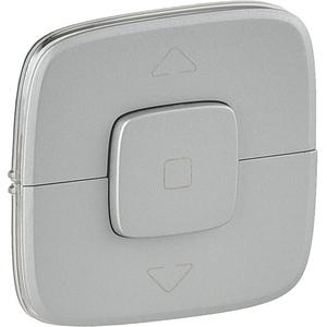 Abdeckung für Schalter, Taster, Dimmer, Jalousie - 1-fach Rolladen Wippe Valena Allure Aluminium - 755147