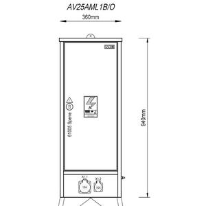 Baustromverteiler - Baustellen Steckdosenverteiler für Oberösterreich (BxHxT) 940x 360 x 235 mm - AV25AML1B/O
