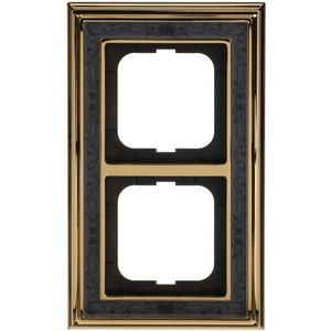 Abdeckrahmen - Abdeckrahmen 2-fach Messing poliert Dekor anthrazit - Busch-dynasty - 2CKA001754A4649