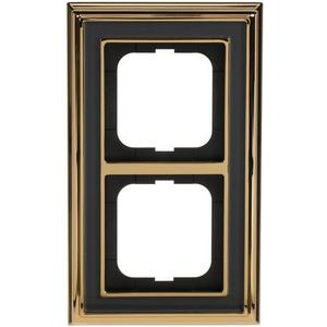 Abdeckrahmen - Abdeckrahmen 2-fach Messing poliert anthrazit - Busch-dynasty - 2CKA001754A4639