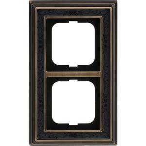 Abdeckrahmen - Abdeckrahmen 2-fach Messing antik Dekor anthrazit - Busch-dynasty - 2CKA001754A4669