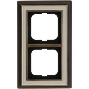 Abdeckrahmen - Abdeckrahmen 2-fach Messing antik elfenbeinweiß - Busch-dynasty - 2CKA001754A4654