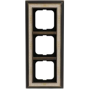 Abdeckrahmen - Abdeckrahmen 3-fach Messing antik Dekor elfenbeinweiß - Busch-dynasty - 2CKA001754A4665