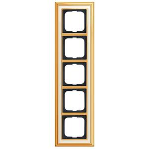 Abdeckrahmen - Abdeckrahmen 5-fach Messing poliert elfenbeinweiß - Busch-dynasty - 2CKA001754A4637